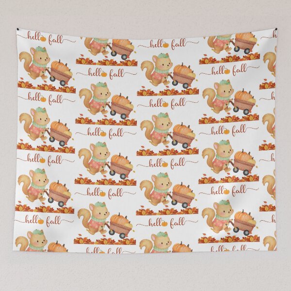 Item preview, Cute Squirrel Carrying a Pumpkin | Cozy Autumn Woodland Animal designed and sold by BigDigital.