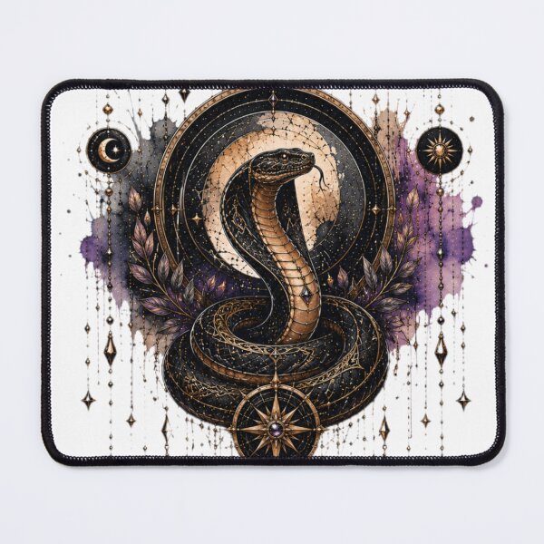 Item preview, Mystic Snake & Crescent Moon designed and sold by MyCalmDraw.