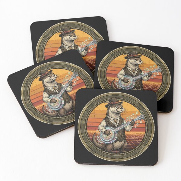 Item preview, Retro Riverboat Gambler Otter Vintage Badge designed and sold by DuckOddity.