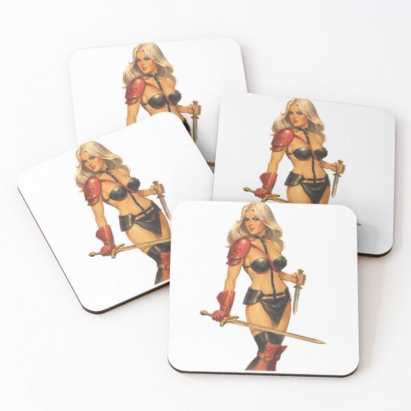 Item preview, Fantasy Sword Maiden Pin Up | Original Warrior Girl Vintage Retro Art designed and sold by Cosplayvintage.