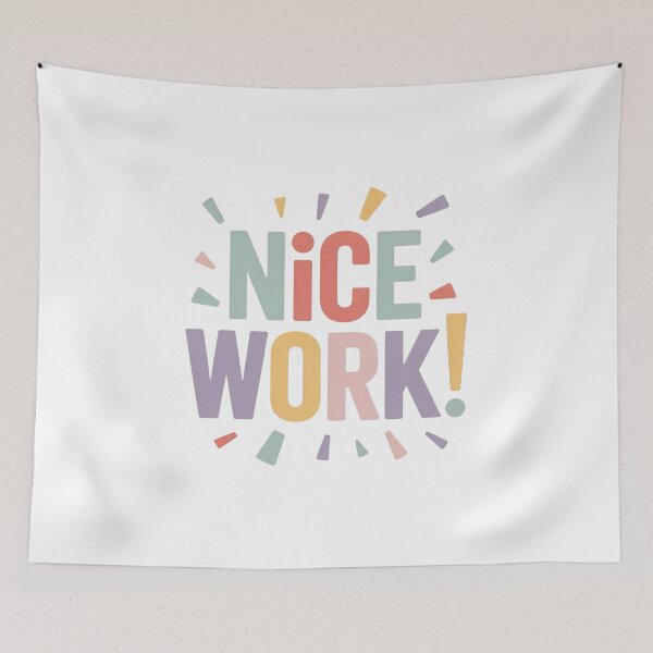 Item preview, Nice Work! Pastel Flat Art Greeting Card designed and sold by TeeVibeHaus.