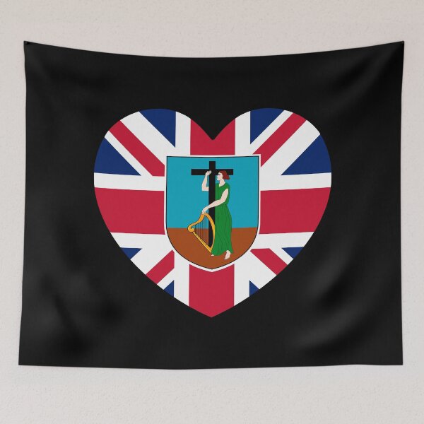Item preview, Montserrat Flag Heart MS designed and sold by shitpostee.