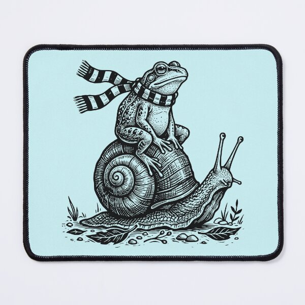 Item preview, Frog Riding Snail Funny Linocut Toad Weirdcore designed and sold by Y-Vibes.