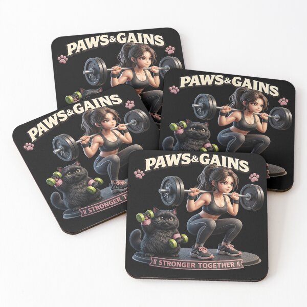 Item preview, Paws & Gains - Together Strong Cat Gym Workout designed and sold by thirtyonestars.