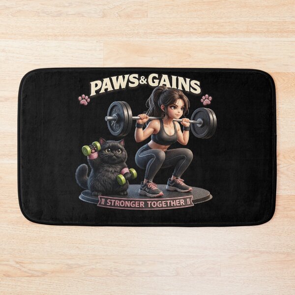 Item preview, Paws & Gains - Together Strong Cat Gym Workout designed and sold by thirtyonestars.