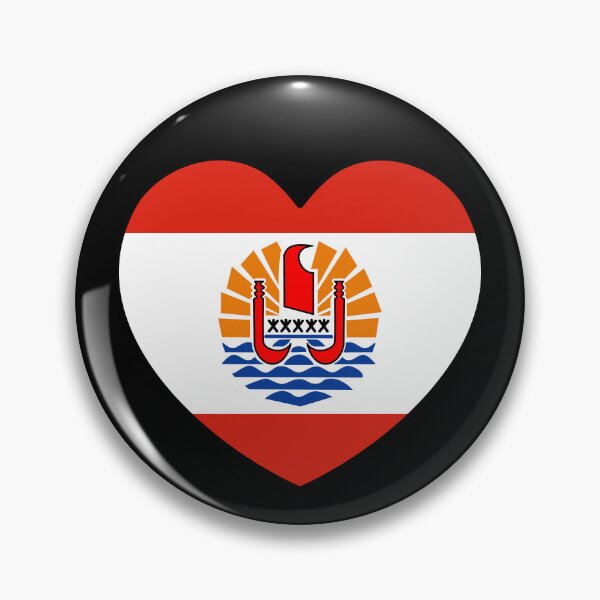 Item preview, French Polynesia Flag Heart PF designed and sold by shitpostee.