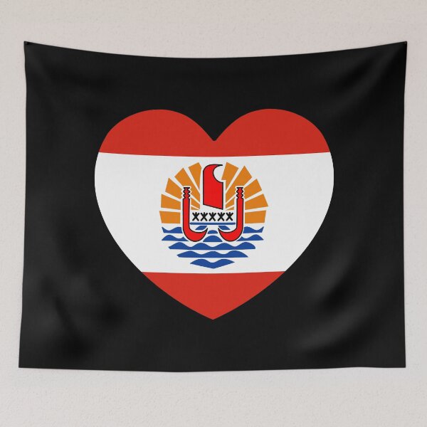 Item preview, French Polynesia Flag Heart PF designed and sold by shitpostee.