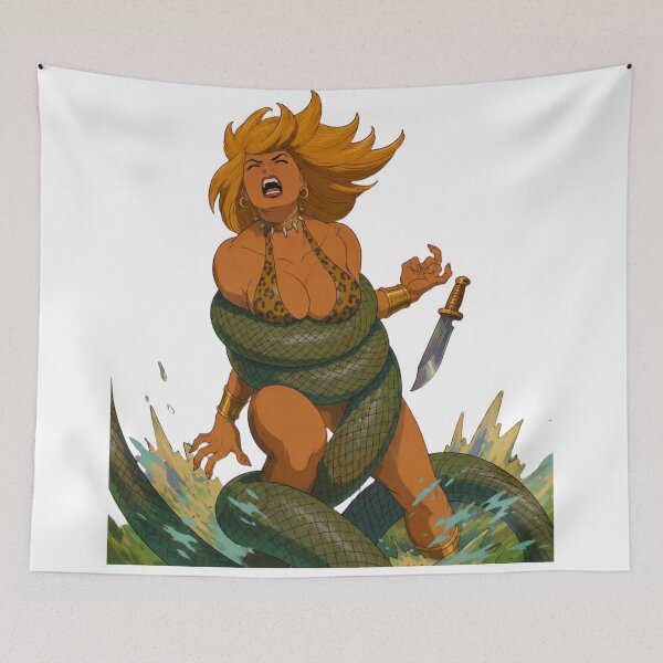 Item preview, Fantasy Jungle Warrior Fan Art | Snake Queen Adventure Art | Classic Western Animation Style designed and sold by  Hollow Moon Studios..