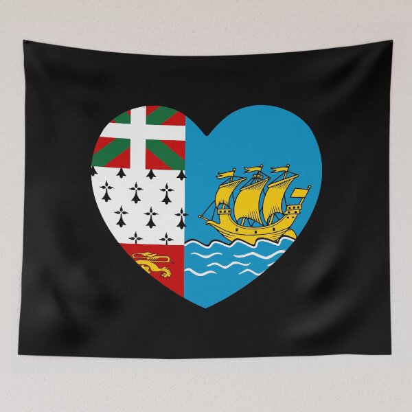 Item preview, Saint Pierre And Miquelon Flag Heart PM designed and sold by shitpostee.