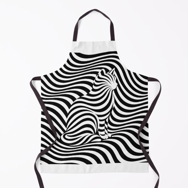 Item preview, Invisible Cat Optical Illusion | Black & White Op Art Wavy Lines | Funny Minimalist Cat Sticker, T-Shirt & Hoodie designed and sold by WAUZ.