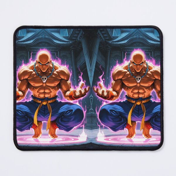Item preview, Video Games - Muscular Bald Fighter, Mystic Aura in a Temple designed and sold by Zone--Gaming.