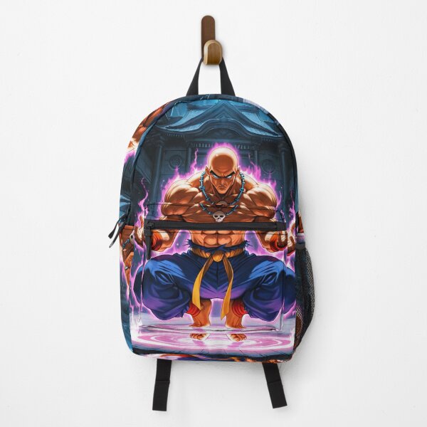 Item preview, Video Games - Muscular Bald Fighter, Mystic Aura in a Temple designed and sold by Zone--Gaming.