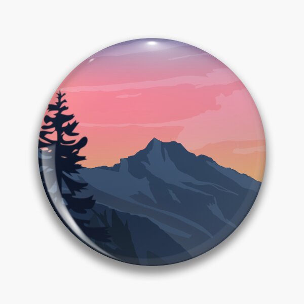 Item preview, Pacific Northwest Mountain Dusk Illustration designed and sold by BHDigitalArt.