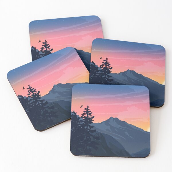 Item preview, Pacific Northwest Mountain Dusk Illustration designed and sold by BHDigitalArt.