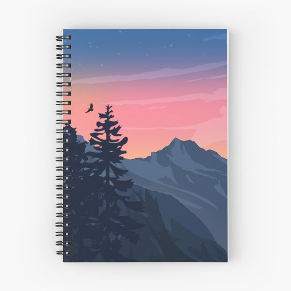 Item preview, Pacific Northwest Mountain Dusk Illustration designed and sold by BHDigitalArt.