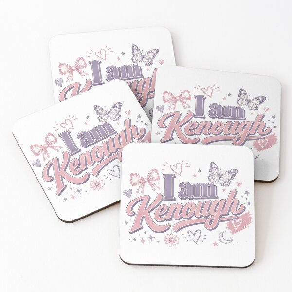 Item preview, I Am Kenough Coquette Typography | Cute Pastel Bow & Butterfly Self Love Quote designed and sold by Eddy048.