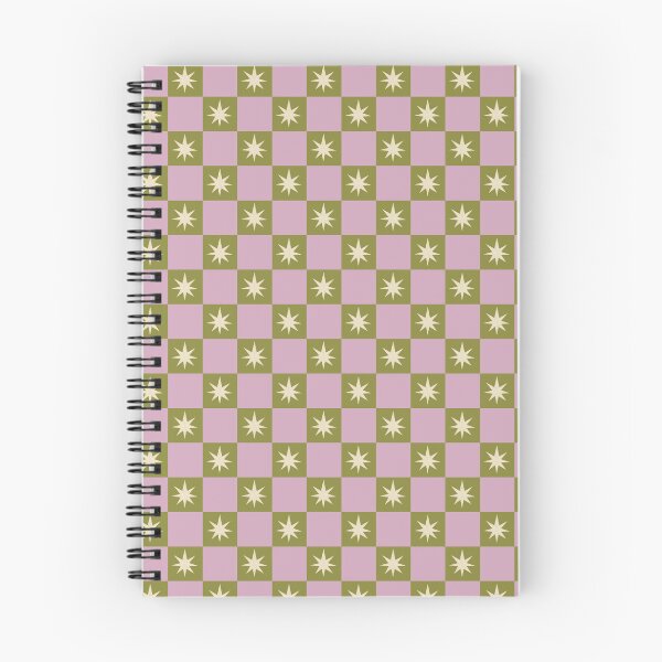Item preview, Olive Green and Pink Checkerboard Retro Sparkle Star Pattern designed and sold by Pop & Punch.