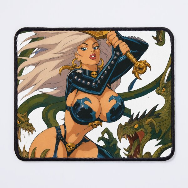 Item preview, Dark Fantasy Sword Warrior | Gothic Sorceress vs Serpents | Classic Western Animation Style designed and sold by Hollow Moon Studios..