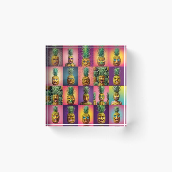 Item preview, Funny Pineapple Faces Pop Art designed and sold by flashARTstudio.