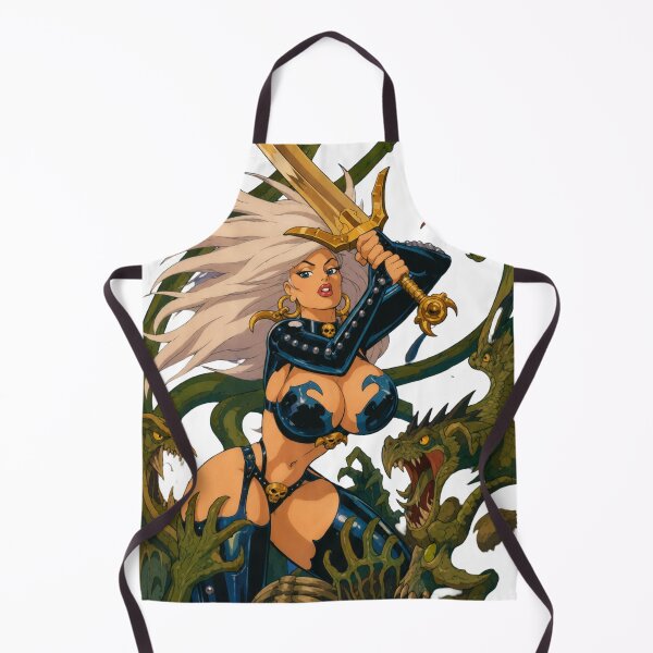 Item preview, Dark Fantasy Sword Warrior | Gothic Sorceress vs Serpents | Classic Western Animation Style designed and sold by Hollow Moon Studios..