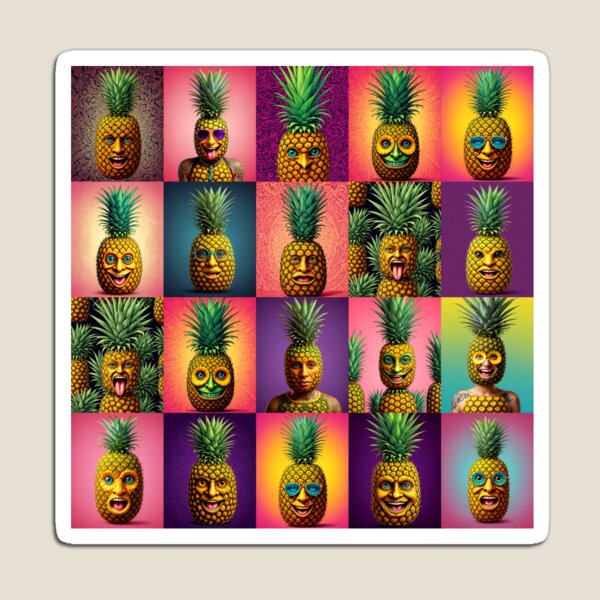 Item preview, Caras divertidas de piñas (Arte Pop) designed and sold by flashARTstudio.