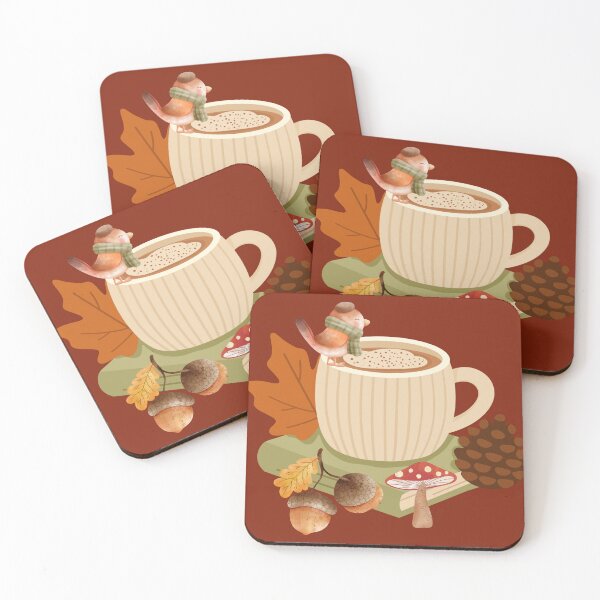 Item preview, Cozy Autumn Coffee with Mushrooms & Hazelnuts | Fall Nature Design designed and sold by BigDigital.