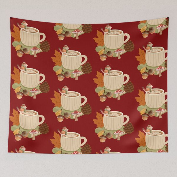 Item preview, Cozy Autumn Coffee with Mushrooms & Hazelnuts | Fall Nature Design designed and sold by BigDigital.