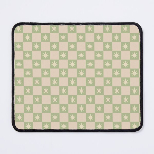 Item preview, Sage Green Beige Checkerboard Retro Sparkle Star Pattern designed and sold by Pop & Punch.
