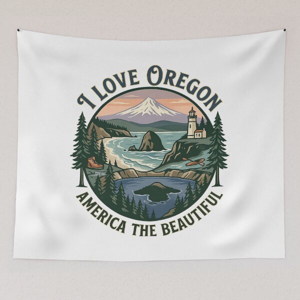 Item preview, I Love Oregon T-Shirt | Pacific Northwest Nature & Adventure designed and sold by Illumine-World.