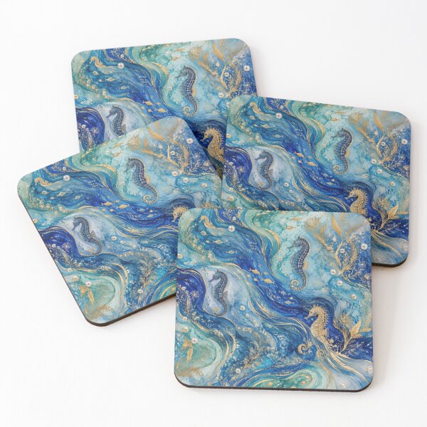 Item preview, Golden Waves and Magical Seahorses - Treasures of the Mediterranean Ocean designed and sold by Natalia-Vlad.