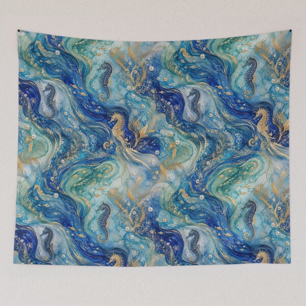 Item preview, Golden Waves and Magical Seahorses - Treasures of the Mediterranean Ocean designed and sold by Natalia-Vlad.