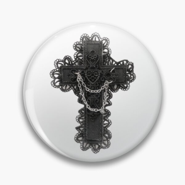 Item preview, Ornamental Gothic Cross with Silver Chains designed and sold by Claudia Villota.