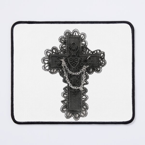 Item preview, Ornamental Gothic Cross with Silver Chains designed and sold by Claudia Villota.