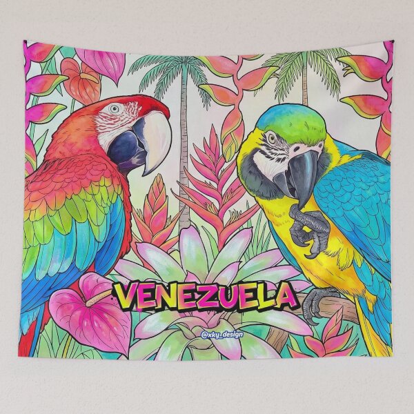 Item preview, Venezuela in My Soul - Caribbean Macaw, Strength and Color of My Land designed and sold by keythxctrs.