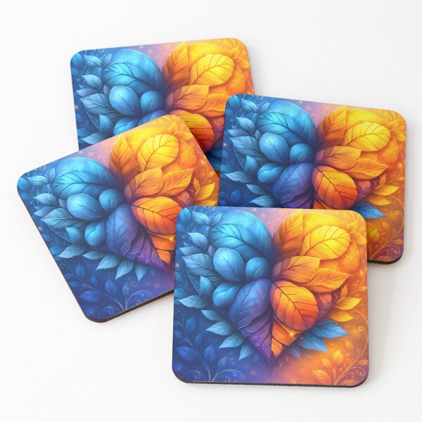 Item preview, Hearts 38 - Fire and Ice Leaf Heart Illustration designed and sold by NikaNavi.