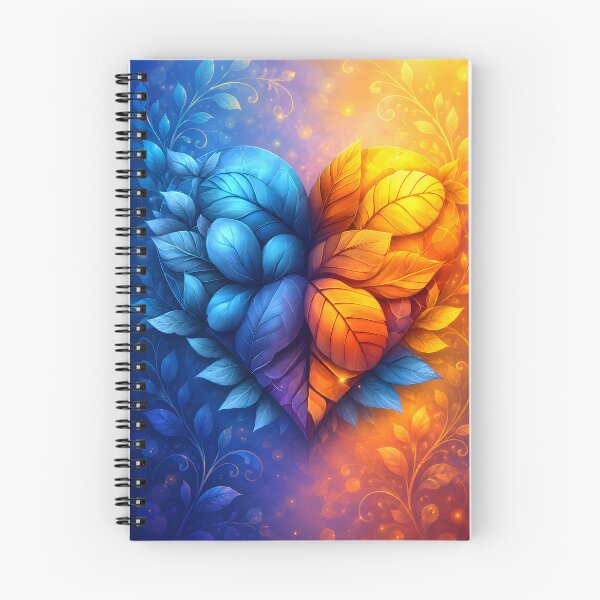 Item preview, Hearts 38 - Fire and Ice Leaf Heart Illustration designed and sold by NikaNavi.