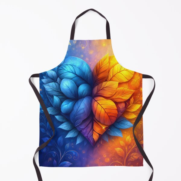 Item preview, Hearts 38 - Fire and Ice Leaf Heart Illustration designed and sold by NikaNavi.