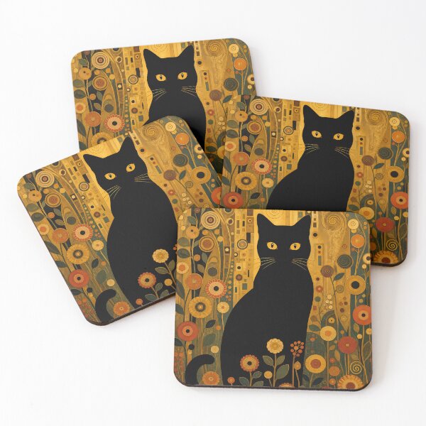 Item preview, Cat Art Print  Klimt  Black Cat In A Garden designed and sold by PurrfectHome.