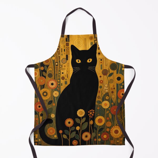 Item preview, Cat Art Print Klimt Black Cat In A Garden designed and sold by PurrfectHome.