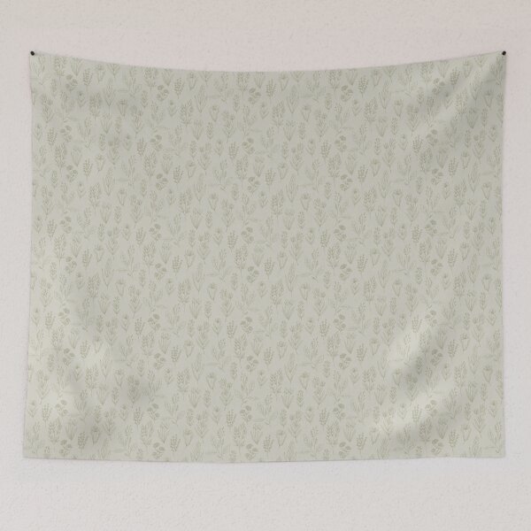 Item preview, M Vintage Botanical Herbarium Wildflower Line Art Light Sage Green designed and sold by DropRomance.
