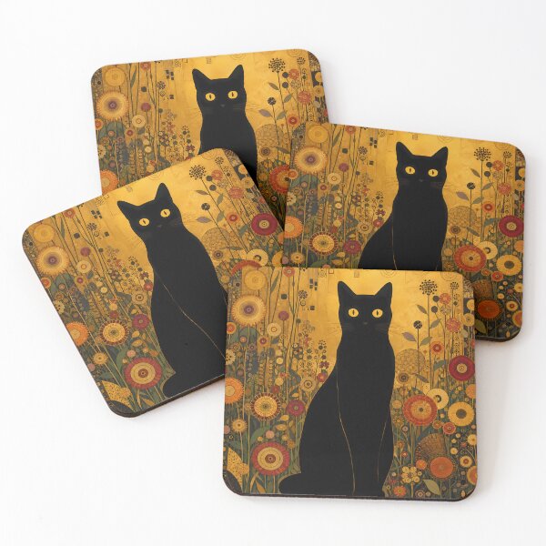 Item preview, Cat Art Print  Klimt  Black Cat In A Garden designed and sold by PurrfectHome.