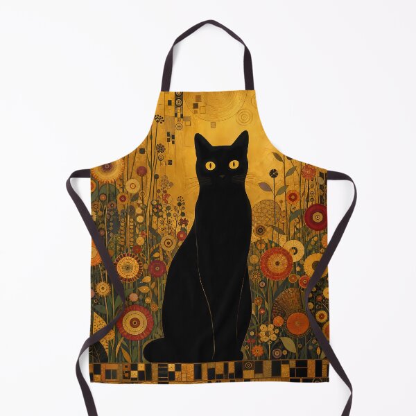 Item preview, Cat Art Print Klimt Black Cat In A Garden designed and sold by PurrfectHome.