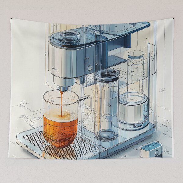 Item preview, Espresso Machine Blueprint designed and sold by Design Atlas.