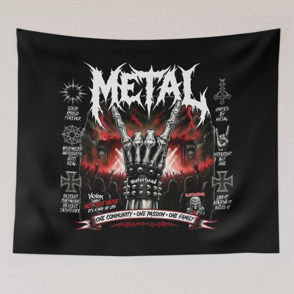 Item preview, Metal Way of Life Skeleton Horns Shirt designed and sold by DeimosArtIntl.