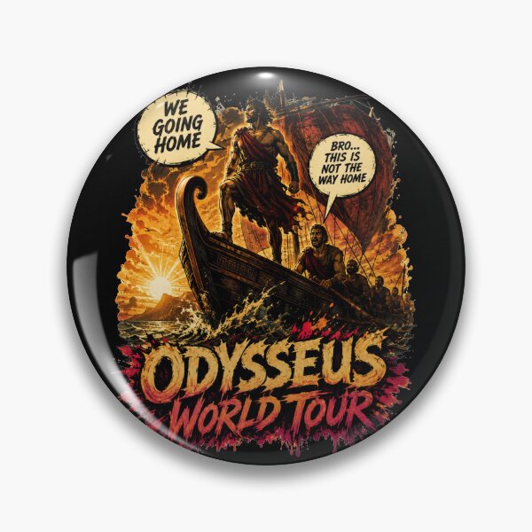 Item preview, Odysseus World Tour Comic Dialogue Ship Art Ancient Greek Mythology Humor Gift for Mythology Lovers designed and sold by Nightarel.