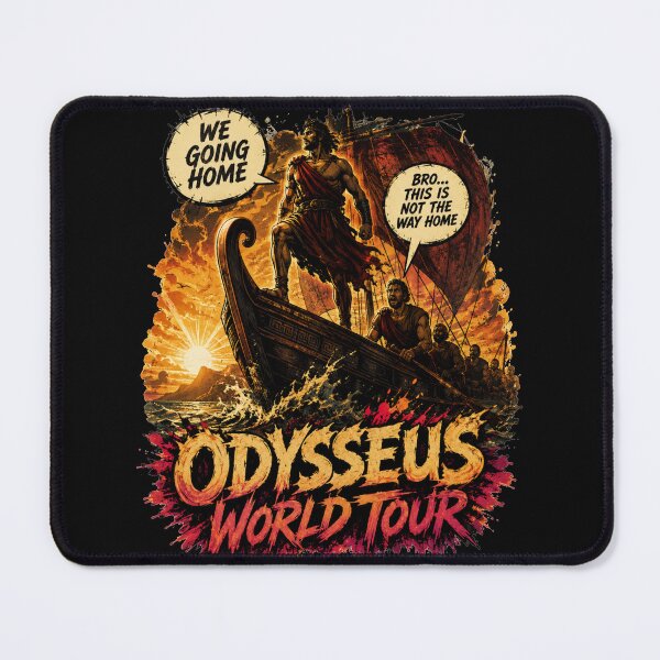 Item preview, Odysseus World Tour Comic Dialogue Ship Art Ancient Greek Mythology Humor Gift for Mythology Lovers designed and sold by Nightarel.