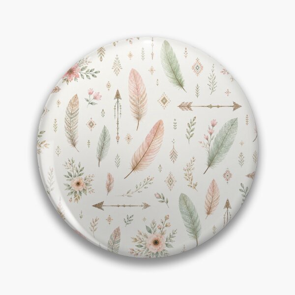 Item preview, Boho feather and flower patterns  designed and sold by Bluepanda21.