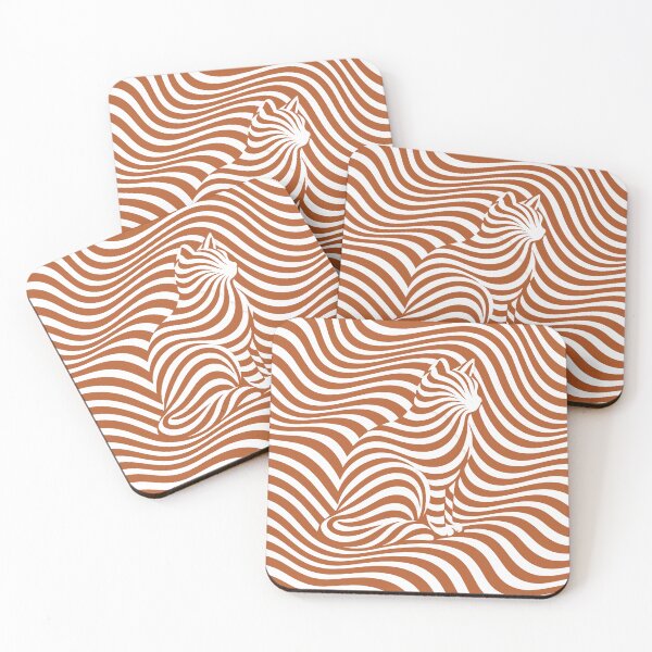 Item preview, Hidden Cat Op Art – Burnt Orange designed and sold by WAUZ.