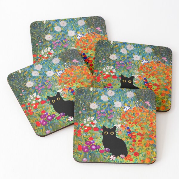 Item preview, Cat Art Print  Klimt  Black Cat In A Garden designed and sold by PurrfectHome.