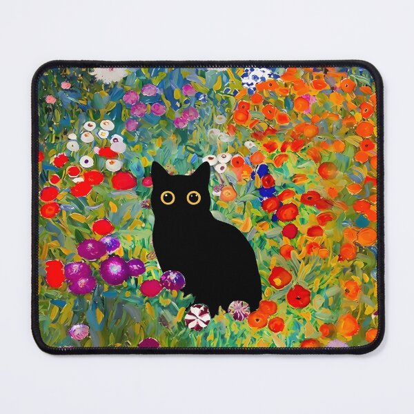 Item preview, Cat Art Print Klimt Black Cat In A Garden designed and sold by PurrfectHome.